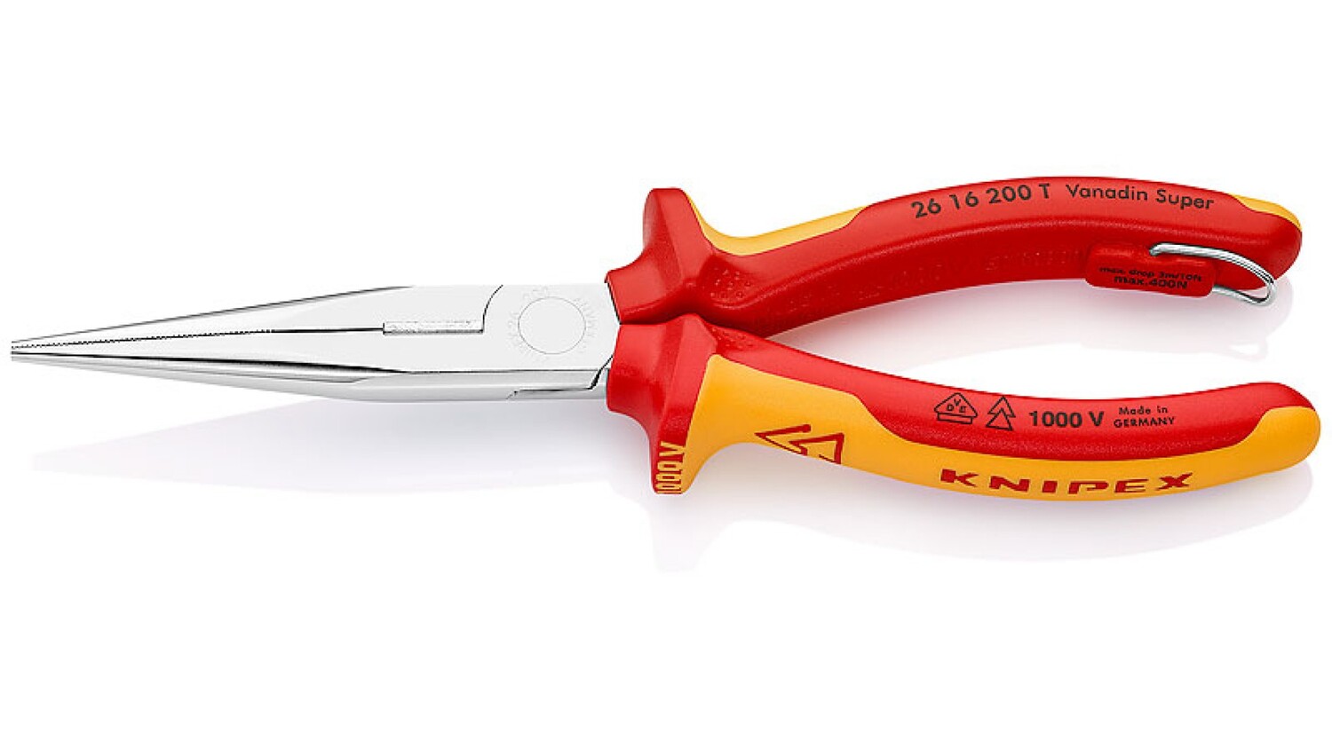 Длинногубцы Knipex с режущими кромками VDE, 200 мм, хром, 2-комп диэлектрические ручки, KN-2616200TBK
Длинногубцы Knipex с режущими кромками VDE, 200 мм, хром, 2-комп диэлектрические ручки, KN-2616200TBK