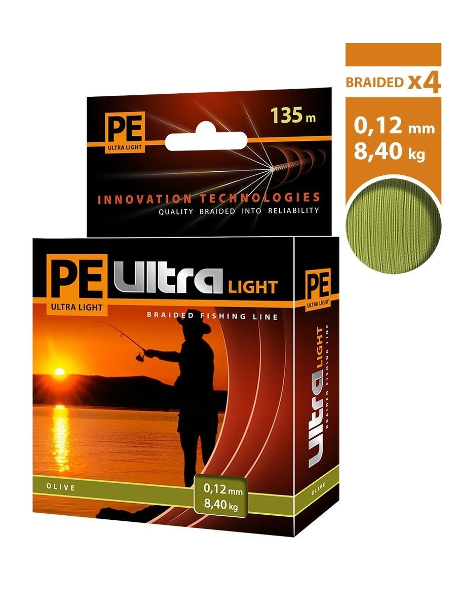 Леска плетеная Aqua PE Ultra Light 0,12 мм, 135 м, 8,4 кг, olive, 3 шт., PE Ultra Light
Леска плетеная Aqua PE Ultra Light 0,12 мм, 135 м, 8,4 кг, olive, 3 шт., PE Ultra Light