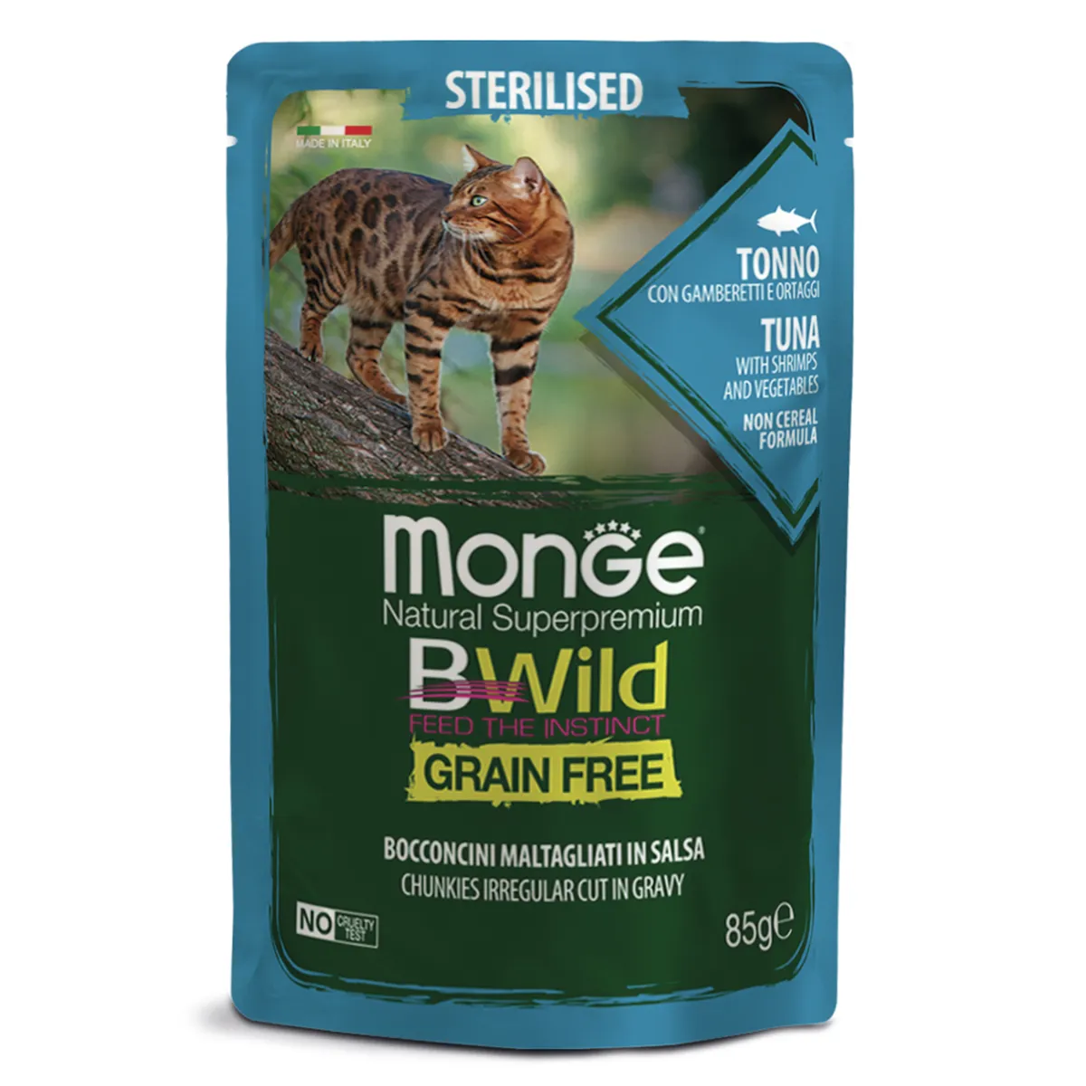 Влажный корм Monge Cat Bwild для стерилизованных кошек тунец, креветки, овощи, 85г х 12шт
Влажный корм Monge Cat Bwild для стерилизованных кошек тунец, креветки, овощи, 85г х 12шт