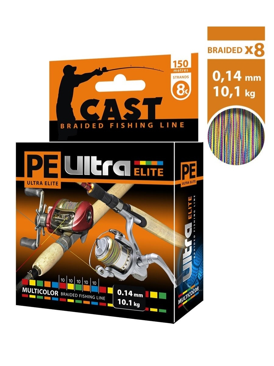 Плетеный шнур Aqua PE ULTRA ELITE CAST multicolor (10) 0,14мм 150м (3 шт. комплект), PE ULTRA ELITE
Плетеный шнур Aqua PE ULTRA ELITE CAST multicolor (10) 0,14мм 150м (3 шт. комплект), PE ULTRA ELITE