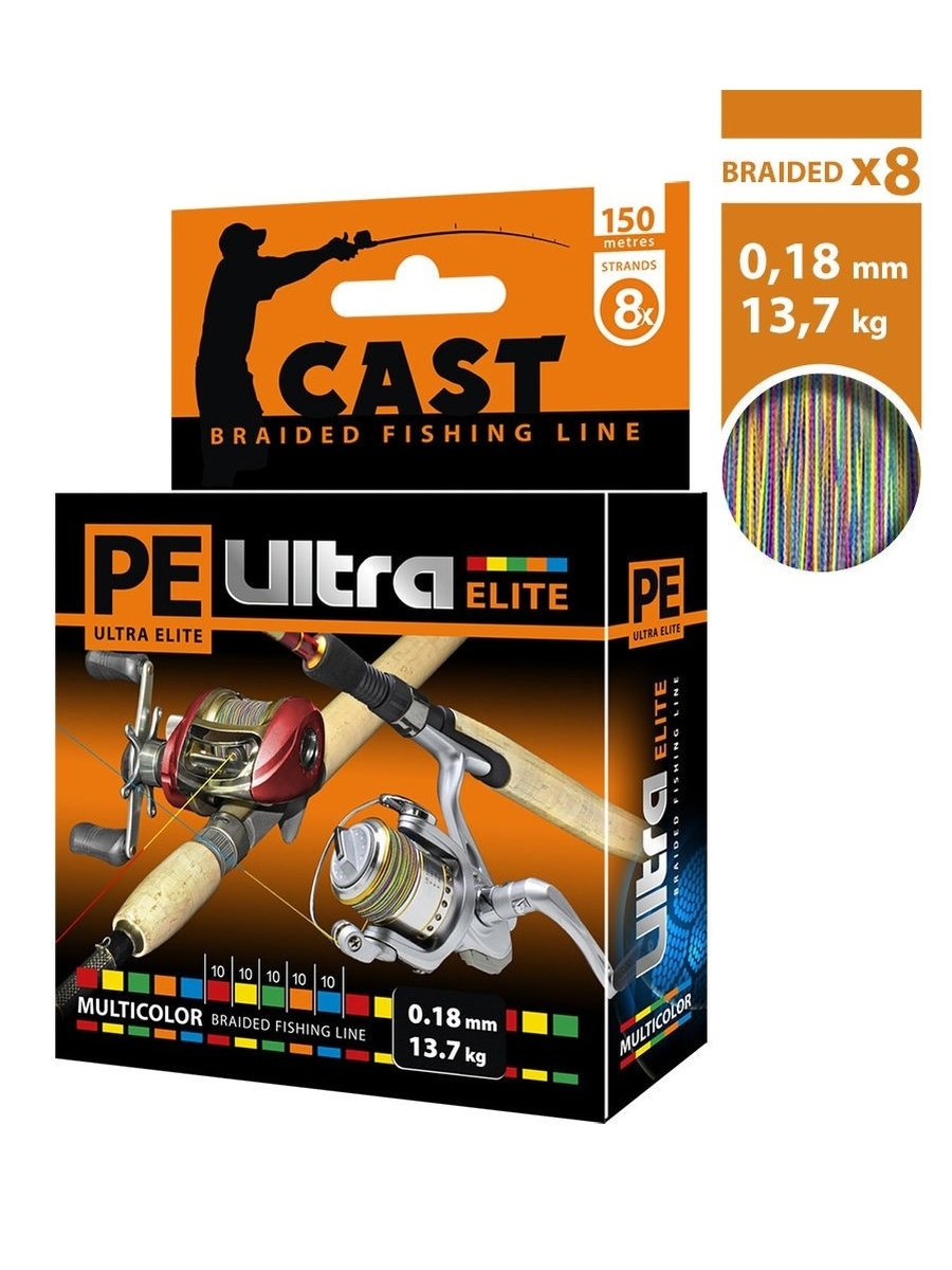 Леска плетеная Aqua PE Ultra Elite Cast 0,18 мм, 150 м, 13,7 кг, multicolor, 3 шт., PE Ultra Elite Cast
Леска плетеная Aqua PE Ultra Elite Cast 0,18 мм, 150 м, 13,7 кг, multicolor, 3 шт., PE Ultra Elite Cast