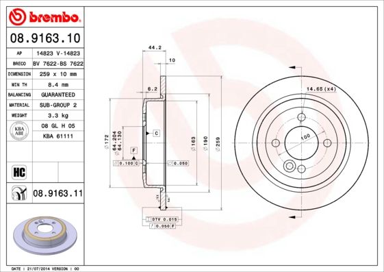 Диск тормозной задний 259mm brembo 08916310, Диск тормозной задний 259mm brembo 08916310 brembo 08916310
Диск тормозной задний 259mm brembo 08916310, Диск тормозной задний 259mm brembo 08916310 brembo 08916310