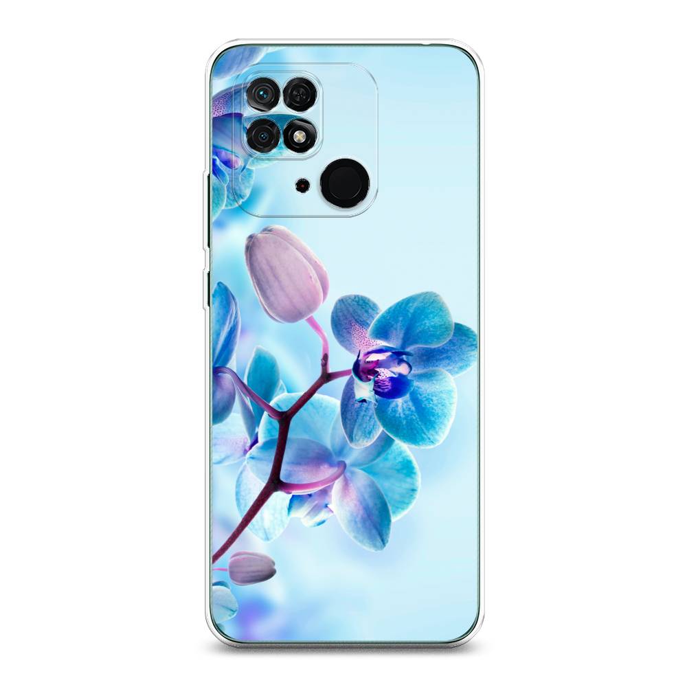 фото Чехол awog "голубая орхидея" для xiaomi redmi 10c