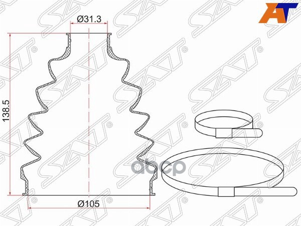 SAT TC-045 Пыльник шруса наружный TOYOTA LAND CRUISER 100 ##J101 98-07 2 хомута. термоплас
SAT TC-045 Пыльник шруса наружный TOYOTA LAND CRUISER 100 ##J101 98-07 2 хомута. термоплас