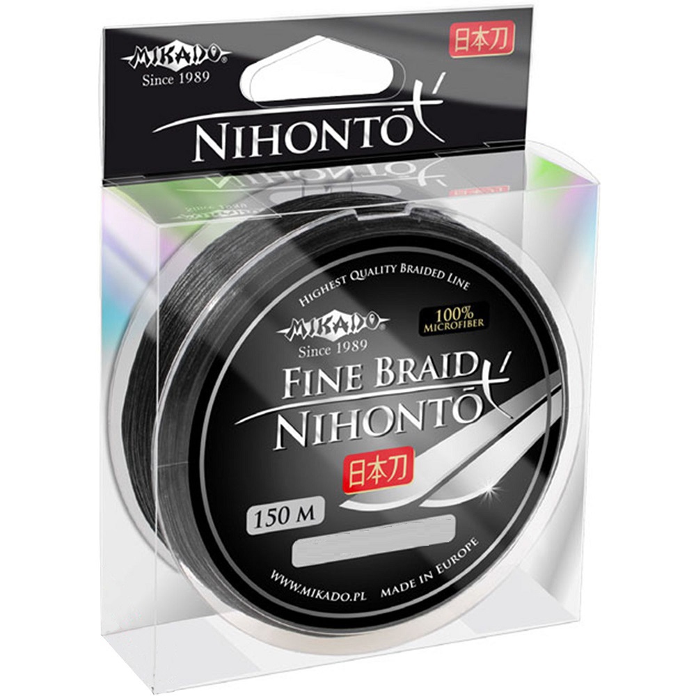 фото Леска плетеная mikado nihonto fine braid 0,1 мм, 150 м, 7,7 кг, black