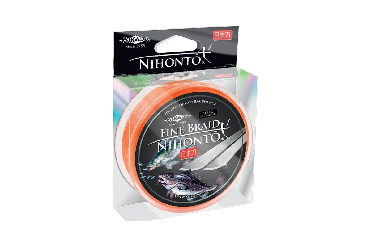 фото Леска плетеная mikado nihonto fine braid 0,3 мм, 150 м, 29,6 кг, orange