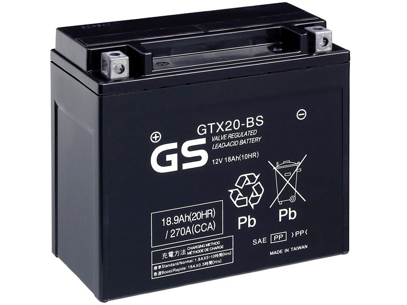 Аккумулятор GS Yuasa GTX20-BS 12В 18Ач 270CCA 177x89x157 мм Прямая (+-) 
Аккумулятор GS Yuasa GTX20-BS 12В 18Ач 270CCA 177x89x157 мм Прямая (+-)