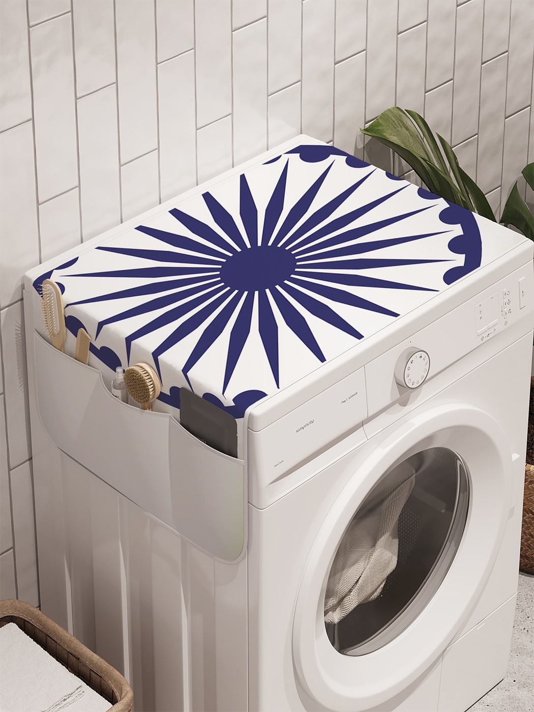 фото Органайзер "флаг индии" на стиральную машину, 45x120 см ambesonne