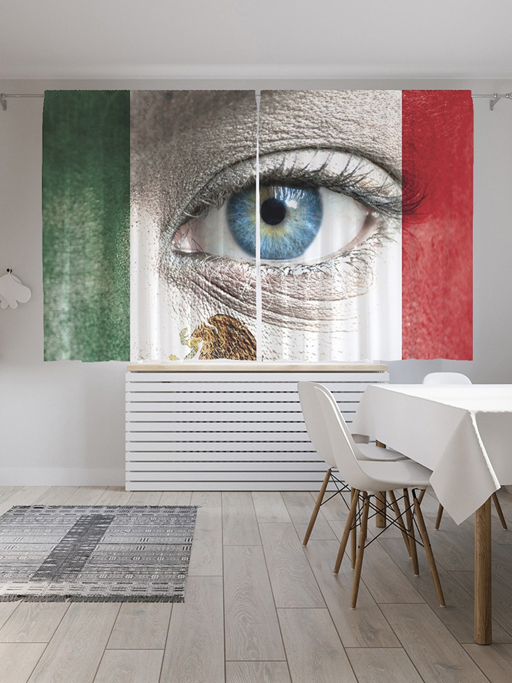 Шторы под лён «Взгляд из Мексиканского флага», серия Oxford DeLux, 290х180 см 
Шторы под лён «Взгляд из Мексиканского флага», серия Oxford DeLux, 290х180 см