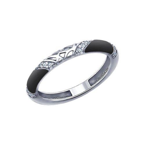 фото Кольцо женское sokolov из серебра с эмалью с фианитами 94011335 р.16.5