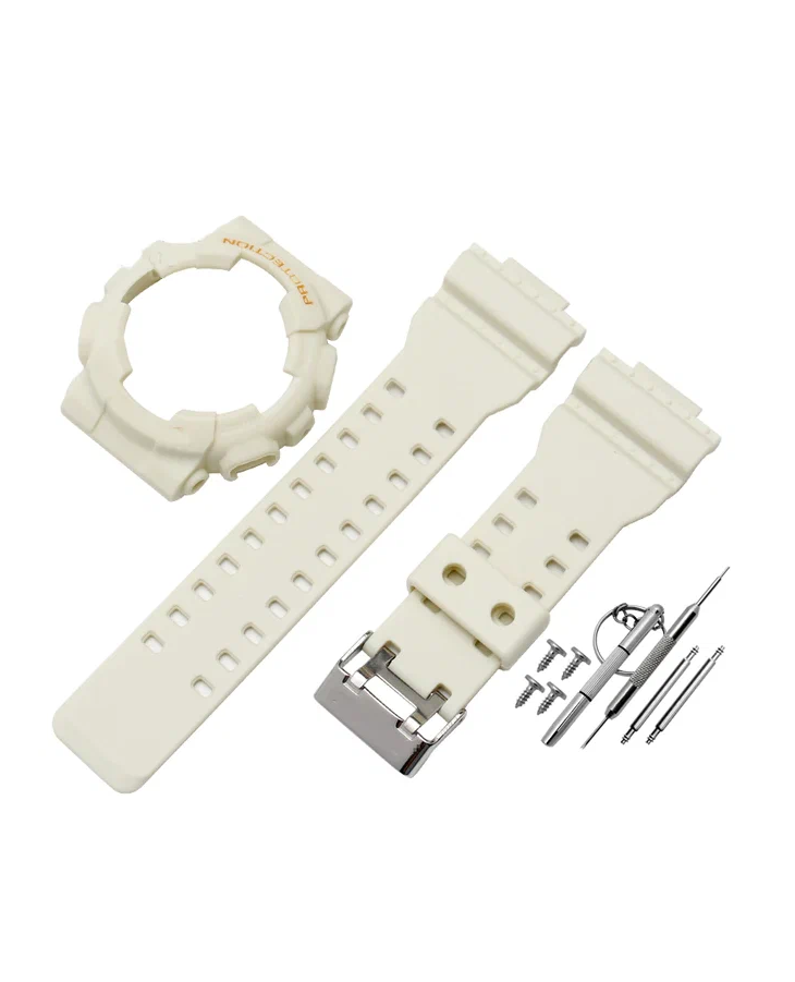Ремешок из двух частей унисекс Watch Band CASE G-SHOCK GA-100 белый с золотыми буквами, CASE G-SHOCK GA-100
Ремешок из двух частей унисекс Watch Band CASE G-SHOCK GA-100 белый с золотыми буквами, CASE G-SHOCK GA-100