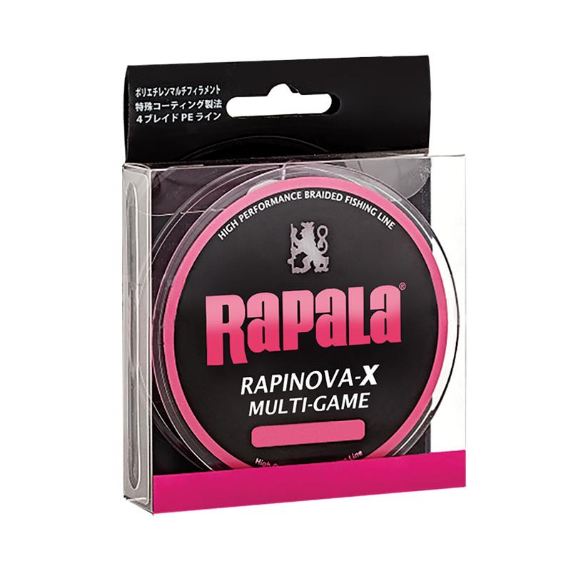 фото Леска плетеная rapala rapinova-x multi game розовая 150 м #1.5/29.8lb/0.20 мм