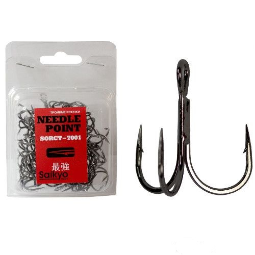 Тройные крючки Saikyo абердин классические №12 BN, с колечком, прямое острие, с бородкой, Черный, SORCT7001-12BN50
Тройные крючки Saikyo абердин классические №12 BN, с колечком, прямое острие, с бородкой, Черный, SORCT7001-12BN50
