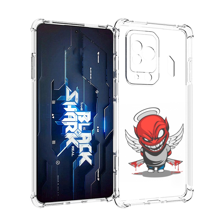 Чехол MyPads злой-ангел для Xiaomi Black Shark 5 Pro, Прозрачный, Tocco