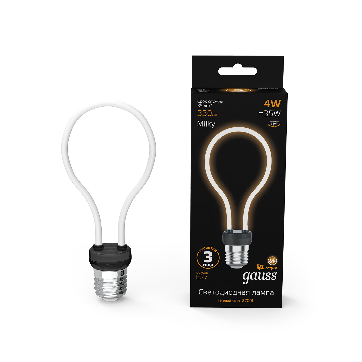 Лампочка Е27 А72 4Вт 330лм теплый свет 2700К milky Artline LED Gauss, Filament Artline А72 4W 330lm 2700К Е27 milky
Лампочка Е27 А72 4Вт 330лм теплый свет 2700К milky Artline LED Gauss, Filament Artline А72 4W 330lm 2700К Е27 milky