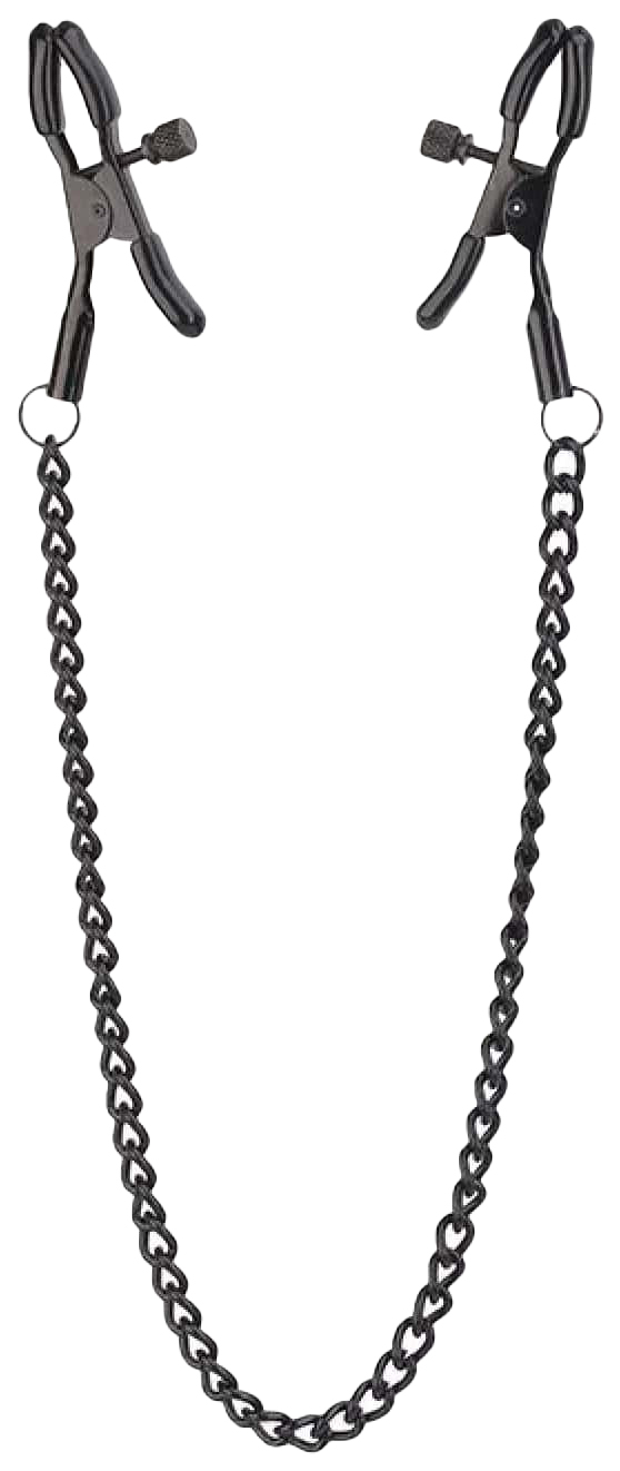 фото Зажимы на соски на цепочке dream toys blaze deluxe nipple clamps черные