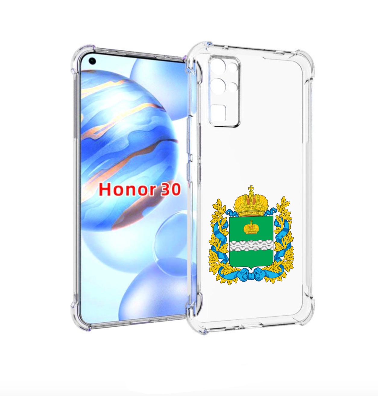 Чехол бампер MyPads герб-калужскои-области для Honor 30 (BMH-AN, Прозрачный, Tocco