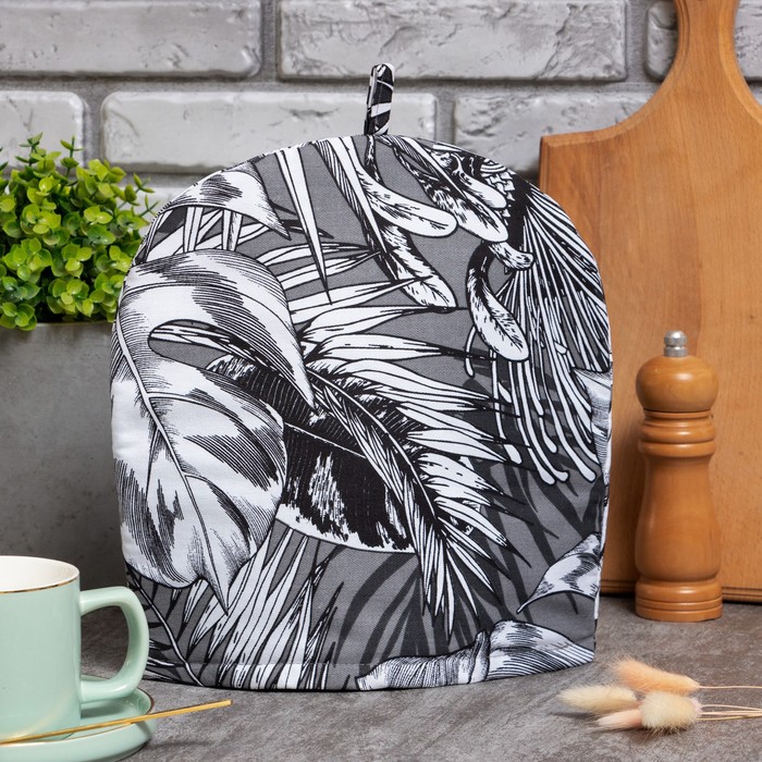 фото Грелка на чайник этель palm leaves 28х28 см, 100% хл, саржа 190 г/м2