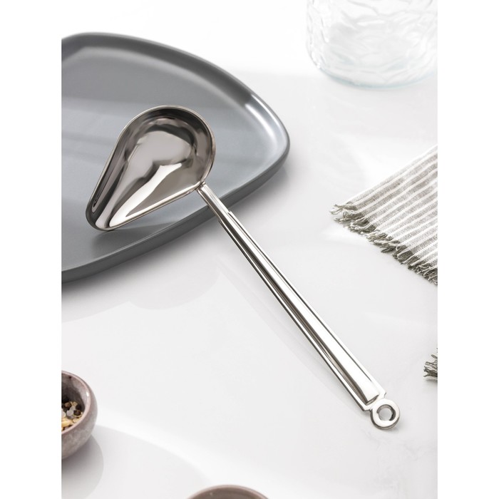 фото Ложка для соуса «поварская. профи», 75 мл, цельнометаллическая nobrand