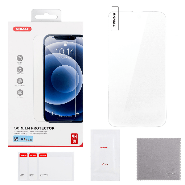 Защитное стекло Anmac для iPhone 14 Pro Max Screen Protector, Защитное стекло ANMAC для iPhone 14 Pro Max Screen Protector
Защитное стекло Anmac для iPhone 14 Pro Max Screen Protector, Защитное стекло ANMAC для iPhone 14 Pro Max Screen Protector