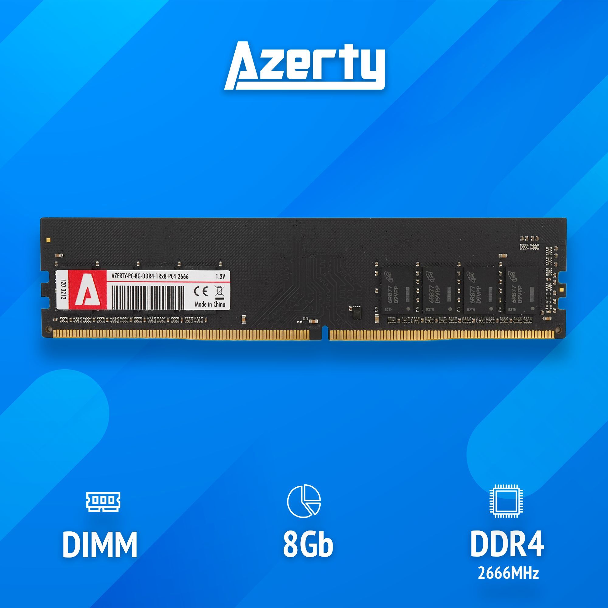 Оперативная память Azerty (120-0212) DDR4 1x8Gb 2666MHz, Оперативная память Azerty DIMM DDR4 8Gb 2666 MHz
Оперативная память Azerty (120-0212) DDR4 1x8Gb 2666MHz, Оперативная память Azerty DIMM DDR4 8Gb 2666 MHz