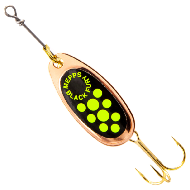 Блесна Mepps BLACK FURY CU/Chartreuse № цв. медь, чёрн наклейка с зелён точками 4.5гр, Черный;желтый, Black Fury OldFish NEW 2022
Блесна Mepps BLACK FURY CU/Chartreuse № цв. медь, чёрн наклейка с зелён точками 4.5гр, Черный;желтый, Black Fury OldFish NEW 2022