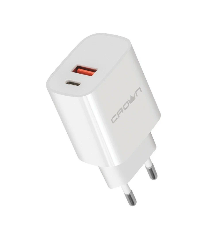 Сетевое зарядное устройство Crown CMWC-3032F, USB, USB-C, 2.4 А, быстрая зарядка, белое
Сетевое зарядное устройство Crown CMWC-3032F, USB, USB-C, 2.4 А, быстрая зарядка, белое