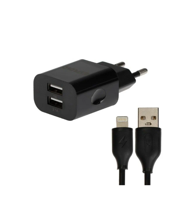 Сетевое зарядное устройство Exployd EX-Z-466, 2 USB, 3.1 А, кабель Lightning, 1 м, черное
Сетевое зарядное устройство Exployd EX-Z-466, 2 USB, 3.1 А, кабель Lightning, 1 м, черное