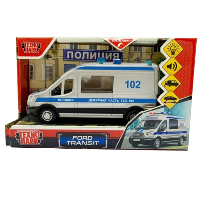 Модель TRANSITVAN-16PLPOL-SR Ford Transit СкораяПолицияТехнопарк в коробке, Серебристый
Модель TRANSITVAN-16PLPOL-SR Ford Transit СкораяПолицияТехнопарк в коробке, Серебристый