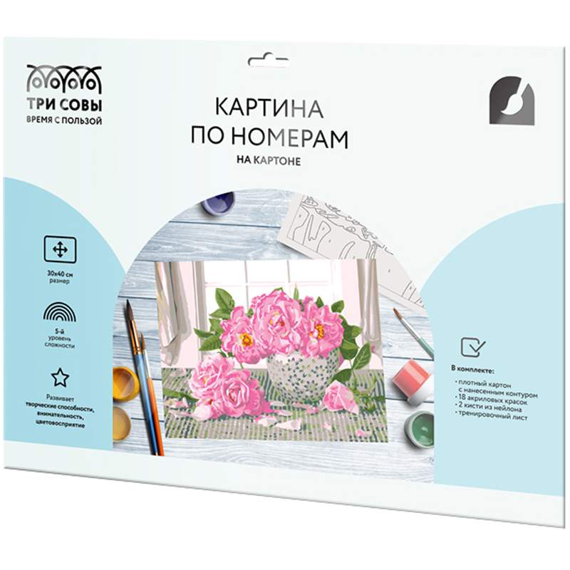 Картина по номерам на картоне ТРИ СОВЫ "Садовые розы", 30*40, с акриловыми красками и кист
Картина по номерам на картоне ТРИ СОВЫ "Садовые розы", 30*40, с акриловыми красками и кист