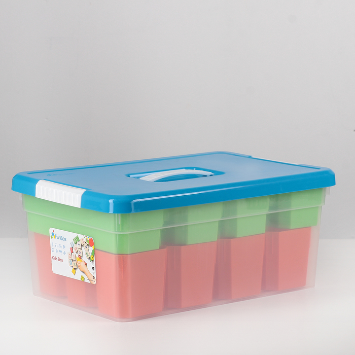 Контейнер для хранения с крышкой Kid's Box, 10 л, 37×25×16 см, 12 вставок, 2 лотка, цвет М
Контейнер для хранения с крышкой Kid's Box, 10 л, 37×25×16 см, 12 вставок, 2 лотка, цвет М