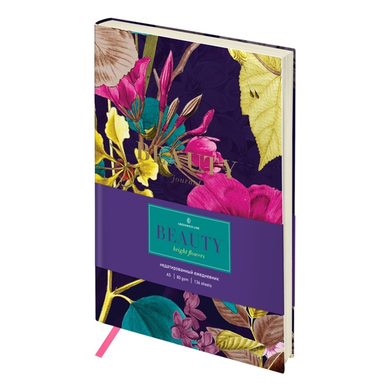 Ежедневник Greenwich Line Bright flowers, 136 листов, А5, кожзам, тонированный блок, "Bright flowers", 136 листов, А5, кожзам, тонированный блок
Ежедневник Greenwich Line Bright flowers, 136 листов, А5, кожзам, тонированный блок, "Bright flowers", 136 листов, А5, кожзам, тонированный блок