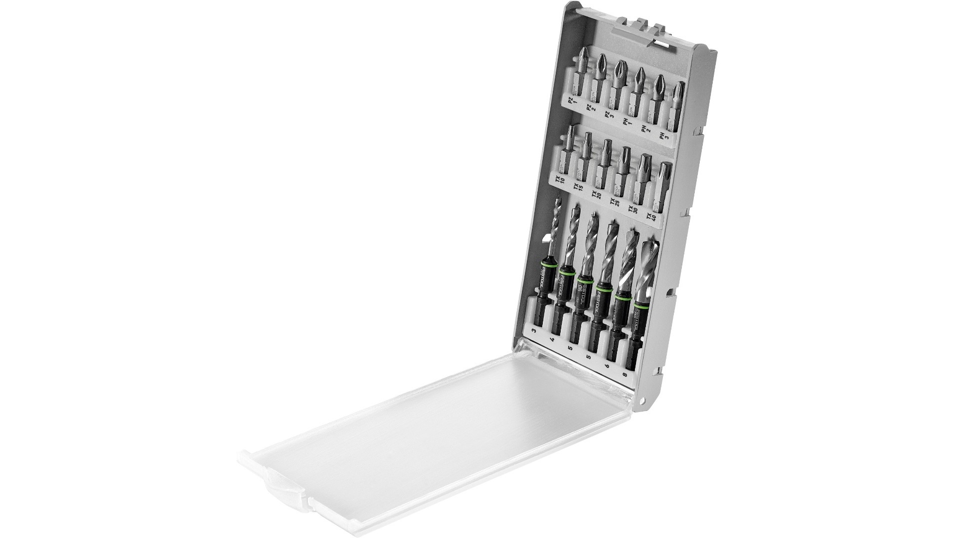 Набор сверел и бит в кассете Festool 577395 BKS SYS3 D3-8 K CE/W, BKS SYS3 D3-8 K CE/W
Набор сверел и бит в кассете Festool 577395 BKS SYS3 D3-8 K CE/W, BKS SYS3 D3-8 K CE/W