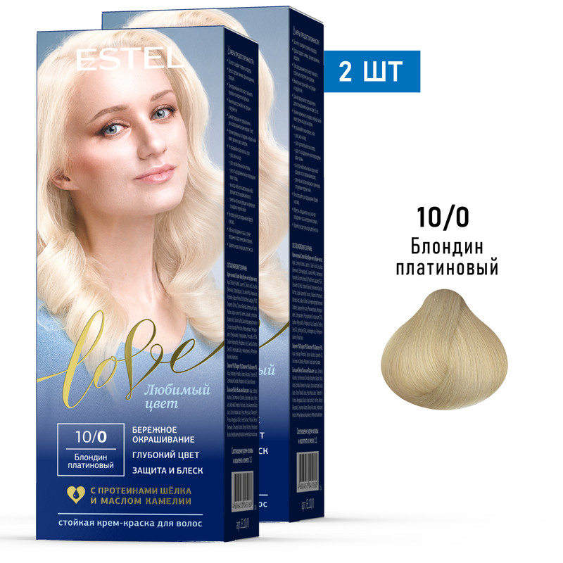 Краска для волос ESTEL LOVE 10.0 блондин платиновый 50мл 15мл 50мл 2 шт, Краска для волос
Краска для волос ESTEL LOVE 10.0 блондин платиновый 50мл 15мл 50мл 2 шт, Краска для волос