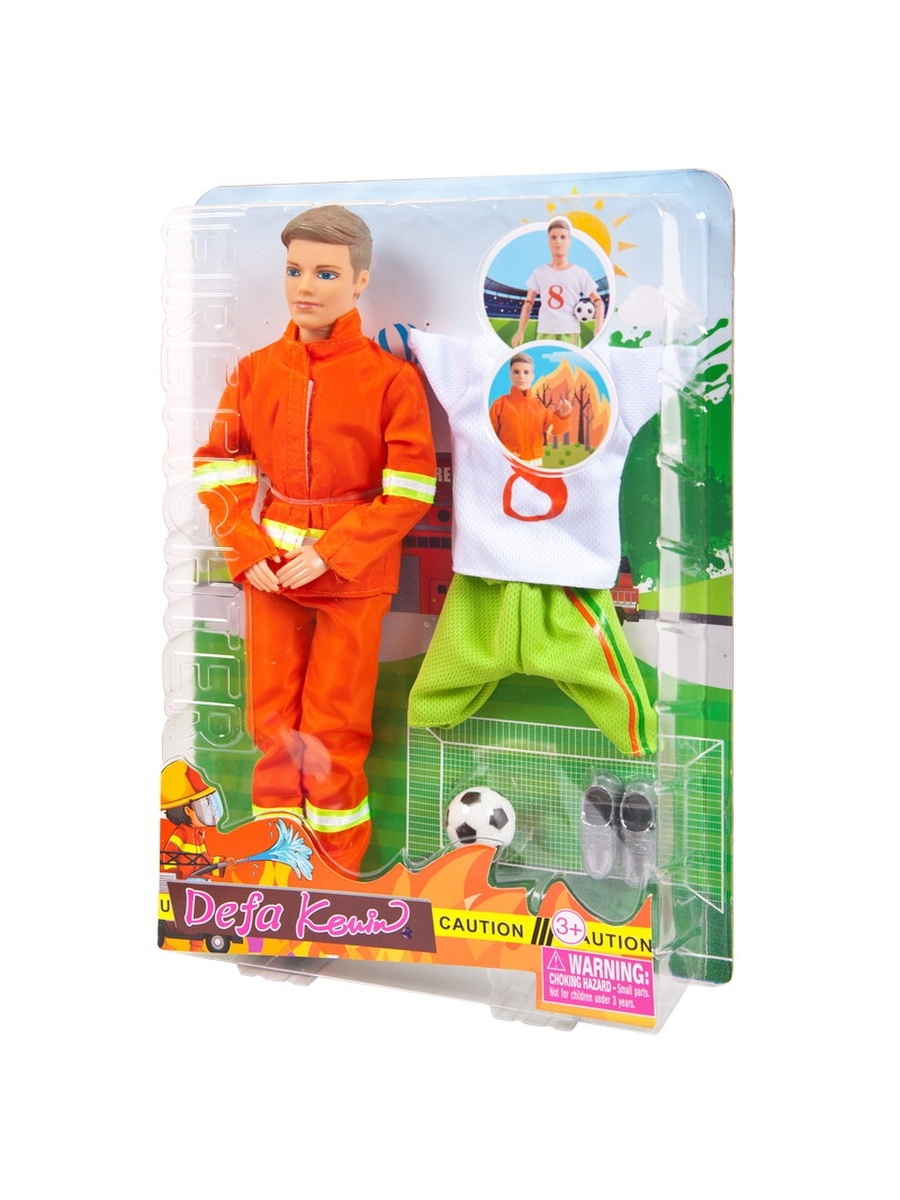 фото Игровой набор defa kevin, с комплектом сменной одежды, пожарный и футболист 2 вида, в асс.