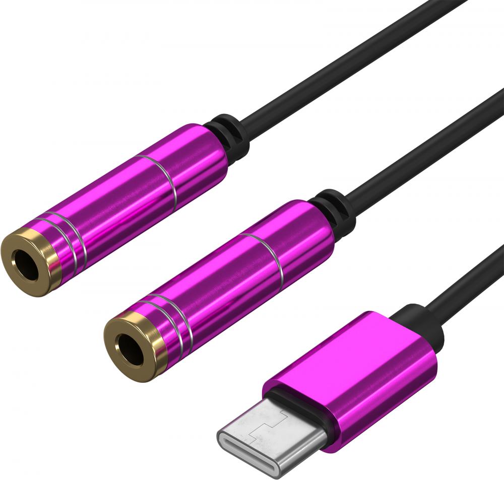 Аудио сплиттер GSMIN Harp для двух наушников Type-C - Mini Jack 3.5мм (30 см) (Фиолетовый), Аудио сплиттер GSMIN Harp для двух наушников Type-C - Mini Jack 3.5мм (30 см) (Голубой) 
Аудио сплиттер GSMIN Harp для двух наушников Type-C - Mini Jack 3.5мм (30 см) (Фиолетовый), Аудио сплиттер GSMIN Harp для двух наушников Type-C - Mini Jack 3.5мм (30 см) (Голубой)