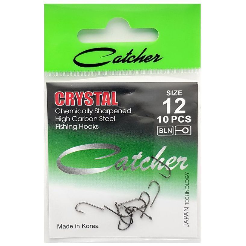 Одинарные крючки Catcher кристалл №12 BN, с колечком, прямое острие, с бородкой, Черный, CRYSTAL
Одинарные крючки Catcher кристалл №12 BN, с колечком, прямое острие, с бородкой, Черный, CRYSTAL