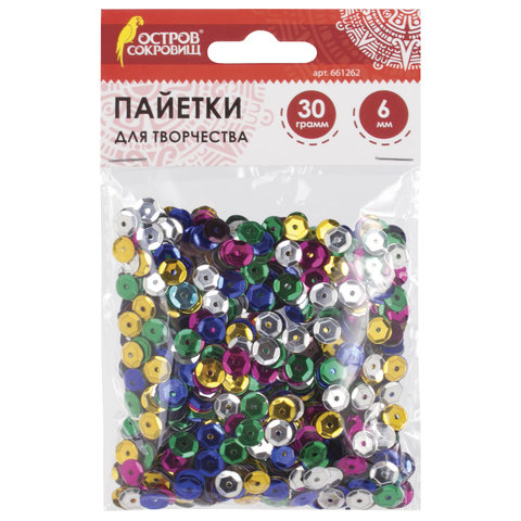 Пайетки Классика, цвет ассорти, 6 мм, 30 грамм, 5 цветов, ОСТРОВ СОКРОВИЩ, 661262, 8 шт, Разноцветный
Пайетки Классика, цвет ассорти, 6 мм, 30 грамм, 5 цветов, ОСТРОВ СОКРОВИЩ, 661262, 8 шт, Разноцветный