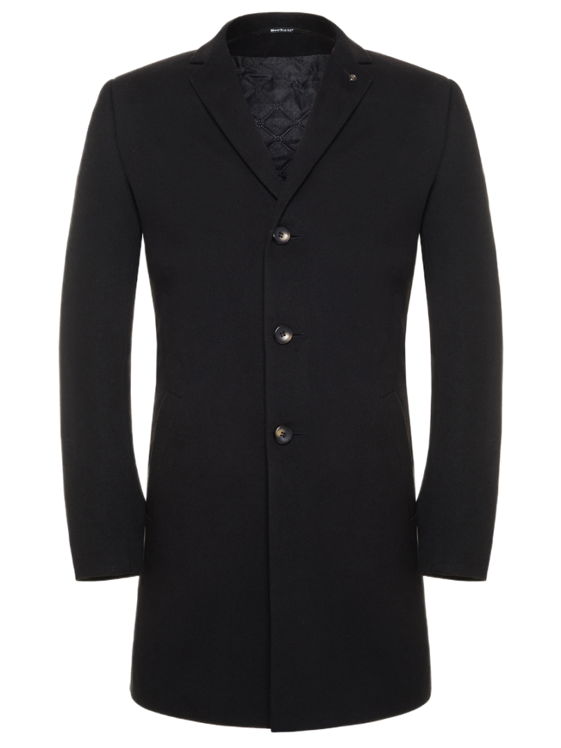 фото Пальто мужское berkytt 106/1 к.1 slim-fit черное 60/188
