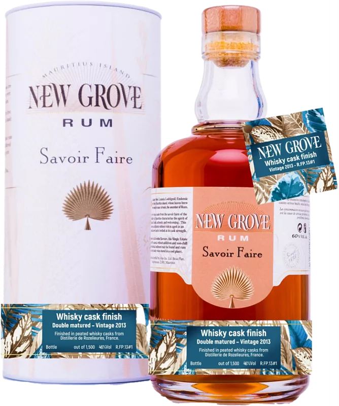 Ром темный New Grove Savoir Faire Vintage 2013 Whisky Cask Finish (gift box) 45% 0,7л
Ром темный New Grove Savoir Faire Vintage 2013 Whisky Cask Finish (gift box) 45% 0,7л