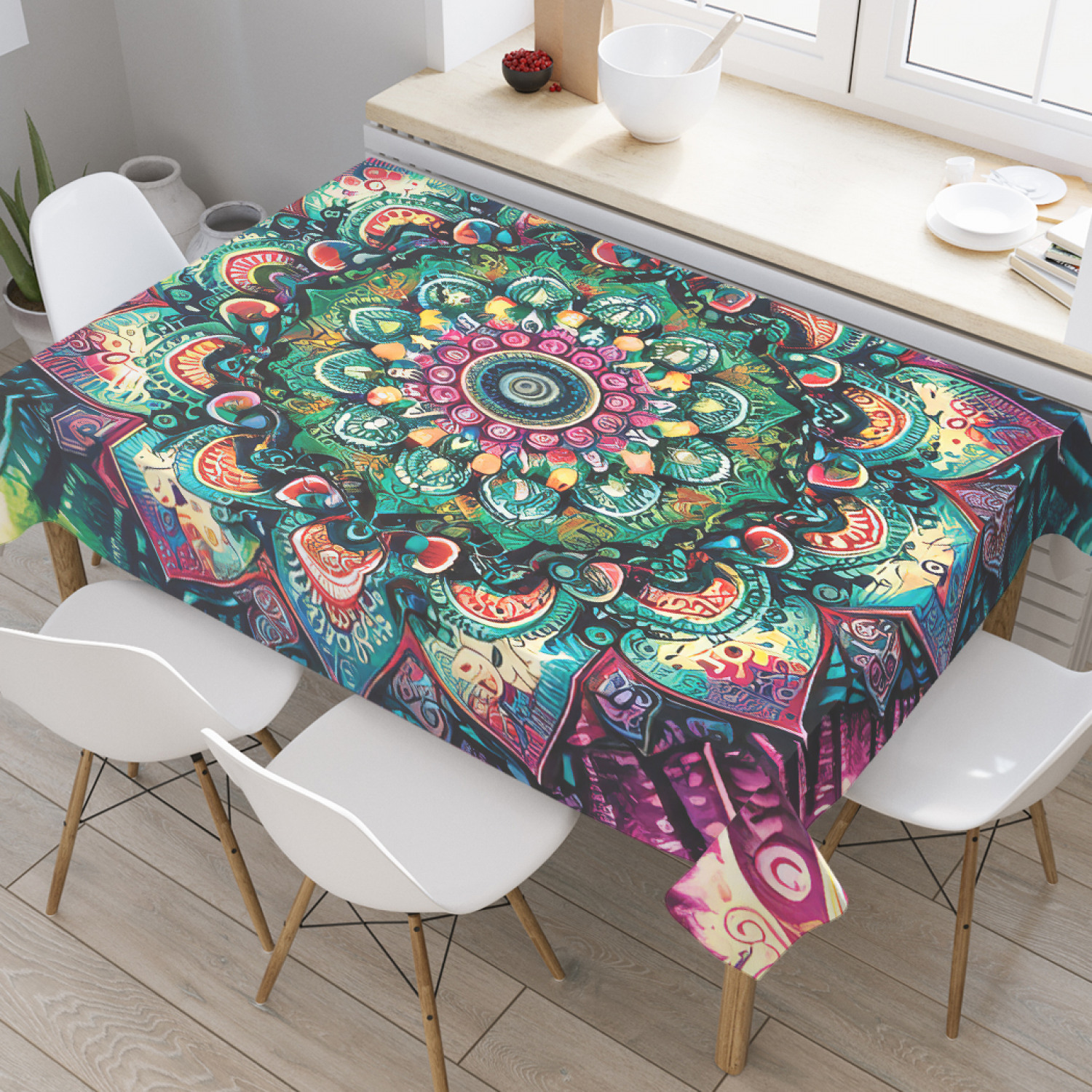 Скатерть JoyArty Калейдоскоп узоров 180х145, tcox_sd3380_180x145, Зеленый 
Скатерть JoyArty Калейдоскоп узоров 180х145, tcox_sd3380_180x145, Зеленый