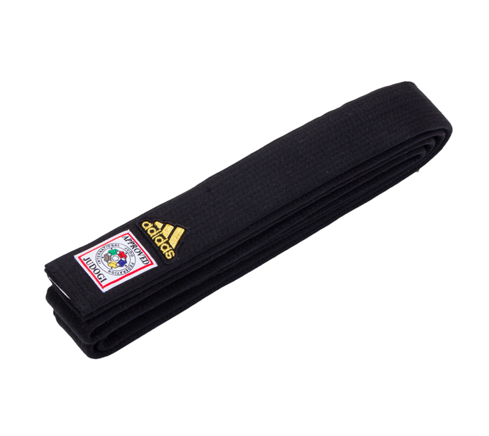 фото Пояс для дзюдо elite ijf premium черно-золотой (длина 240 см) adidas