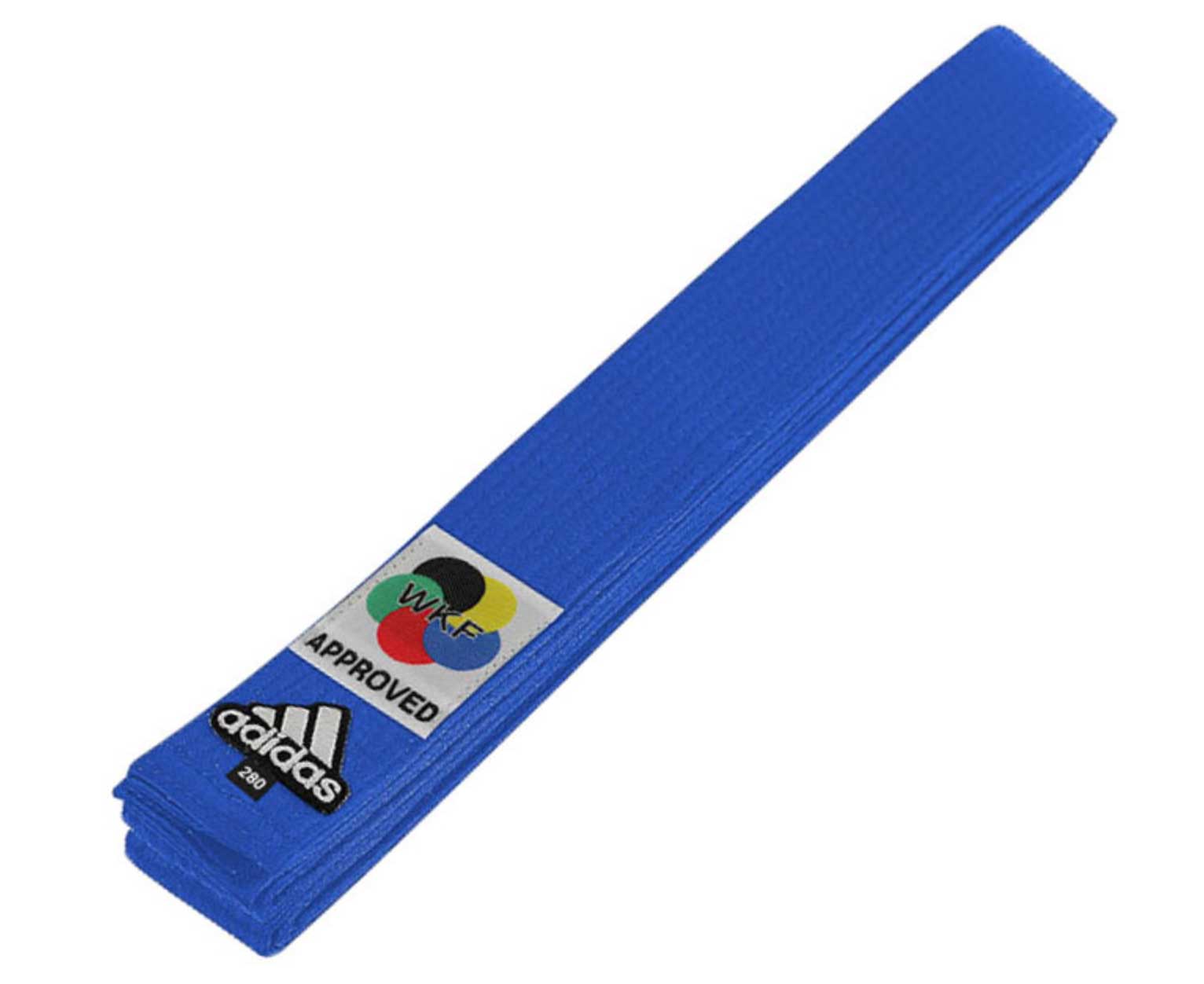 фото Пояс для карате elite wkf premium синий (длина 240 см) adidas