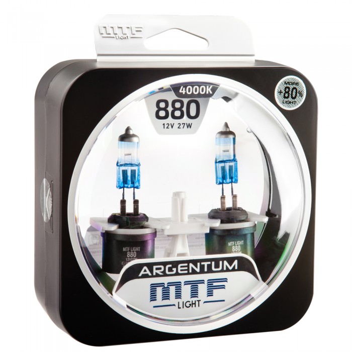 фото Лампы галогенные mtf light н27 (880) 12v 27w argentum 0,8 h8a1280
