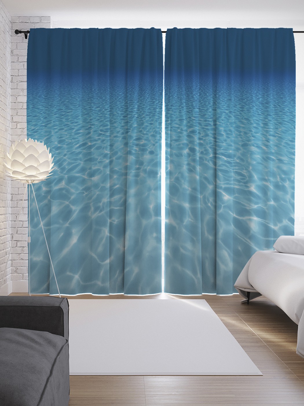 фото Шторы с фотопечатью joyarty «водная пустошь» из сатена, 290х265 см