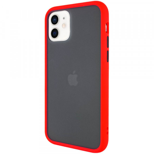 фото Противоударный матовый полупрозрачный чехол для iphone 12 mini (красный) epik