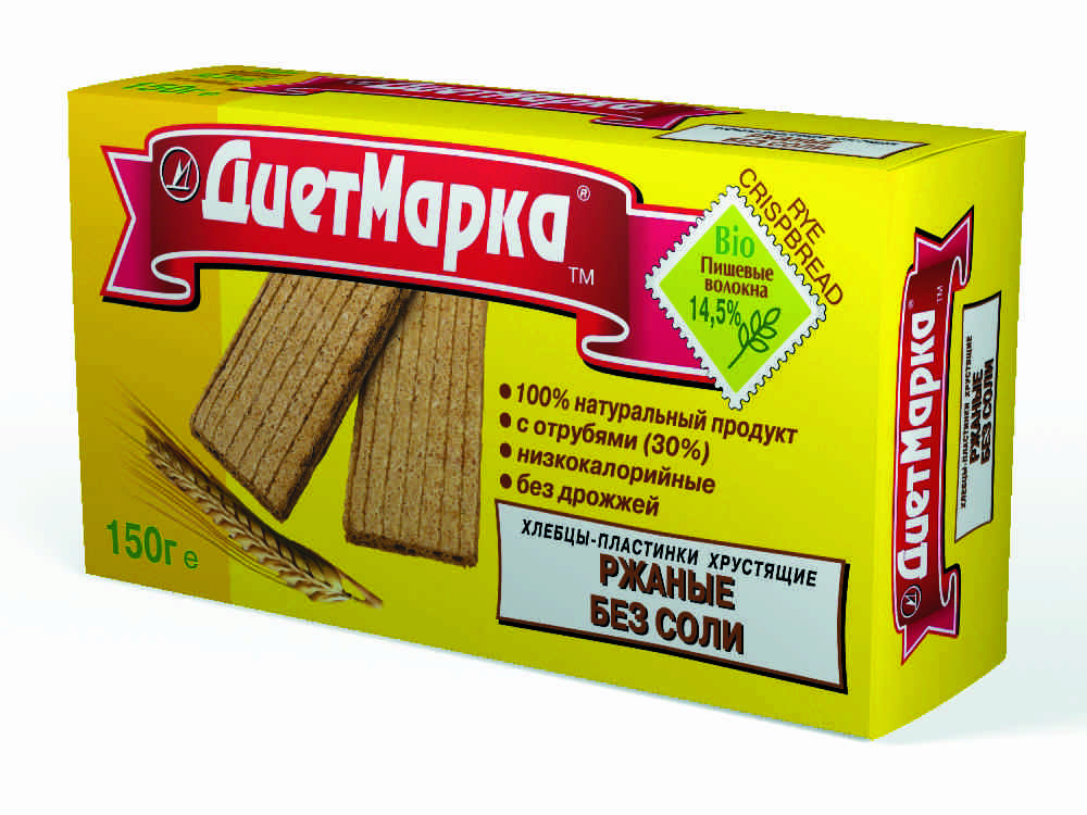Хлебцы пластинки ДиетМарка хрустящие ржаные без соли 150 г 
Хлебцы пластинки ДиетМарка хрустящие ржаные без соли 150 г