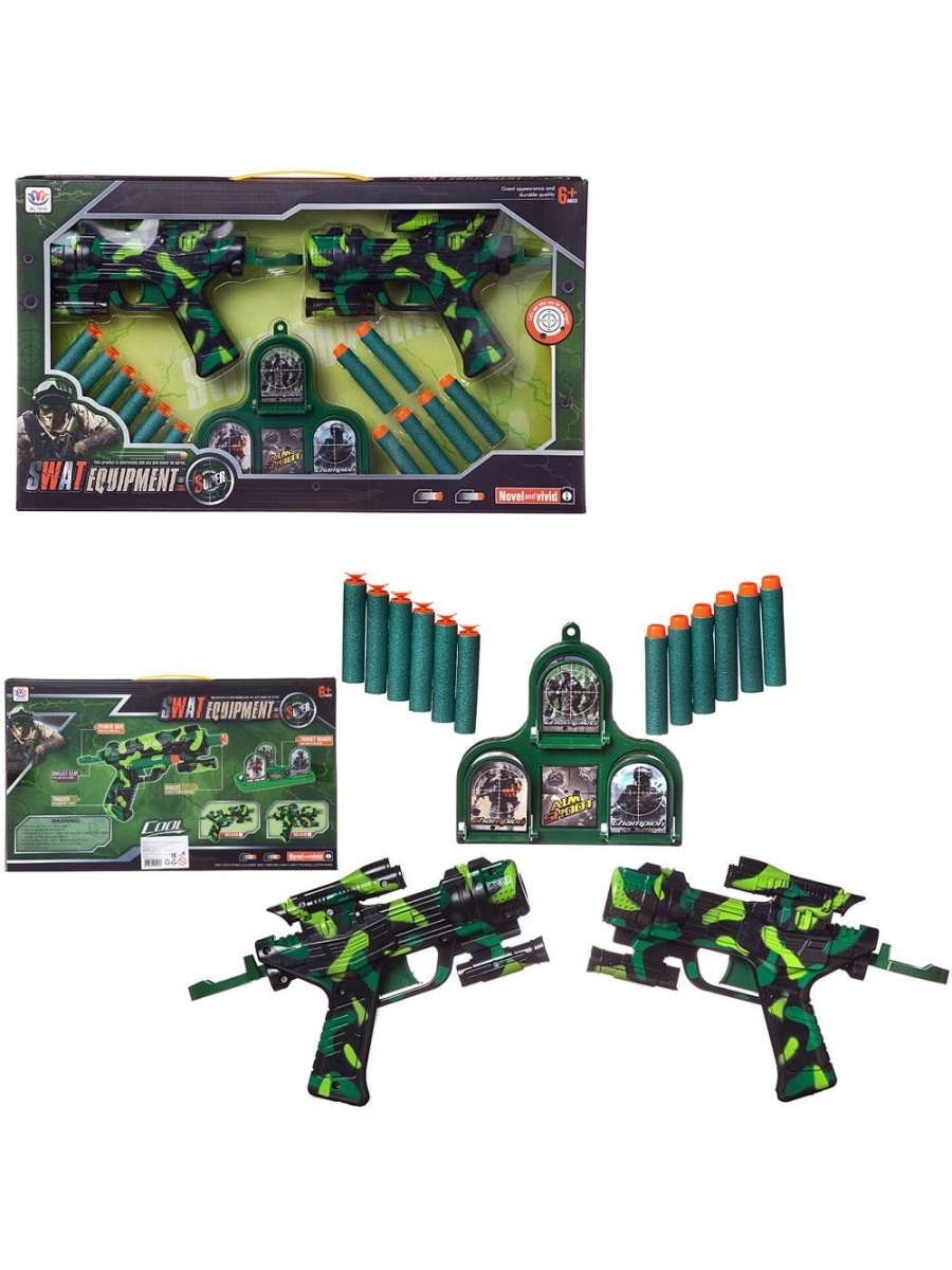 фото Игровой набор jun toys 2 космобластера, мишень и 12 мягких пуль, 145989-tn