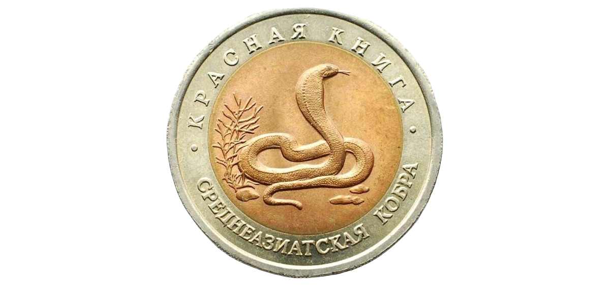 Пам монета 10 руб, Среднеазиатская кобра. Серия: Красная книга, Россия, 1992 г. в. Монета
Пам монета 10 руб, Среднеазиатская кобра. Серия: Красная книга, Россия, 1992 г. в. Монета