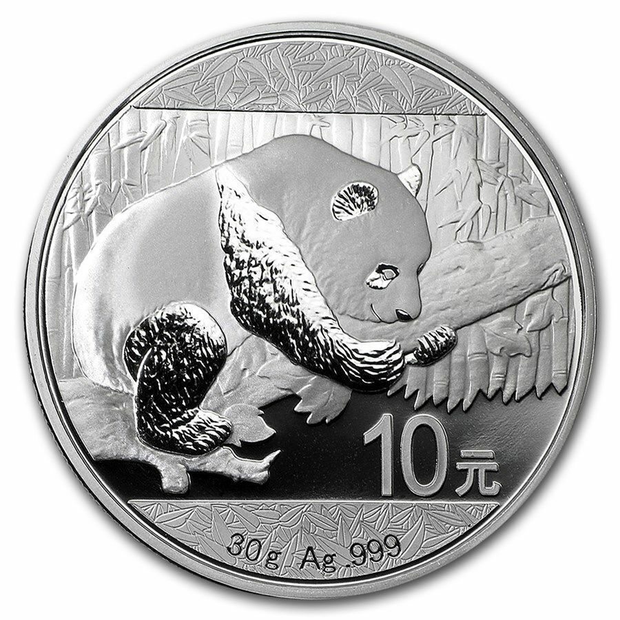 Инвестиционная серебряная монета 10 юаней 999 пробы 30 г. чистого серебра. Панда. Китай, 2
Инвестиционная серебряная монета 10 юаней 999 пробы 30 г. чистого серебра. Панда. Китай, 2